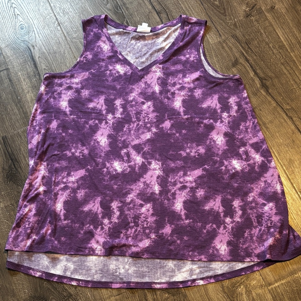 LuLaRoe Purple Tie-Dye Tank Top